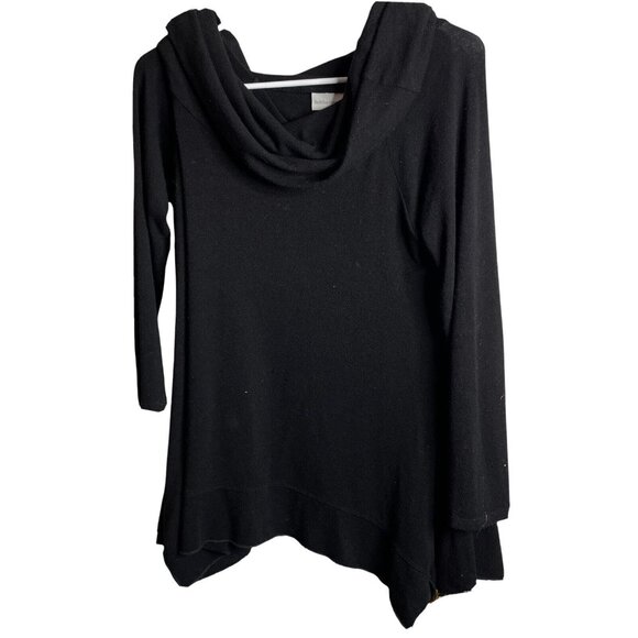 Soft Surroundings Sweater Womens M Petite Oversized Pullover Cowl Neck Black - Picture 1 of 4